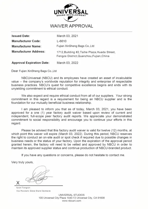 Qualification Certificate